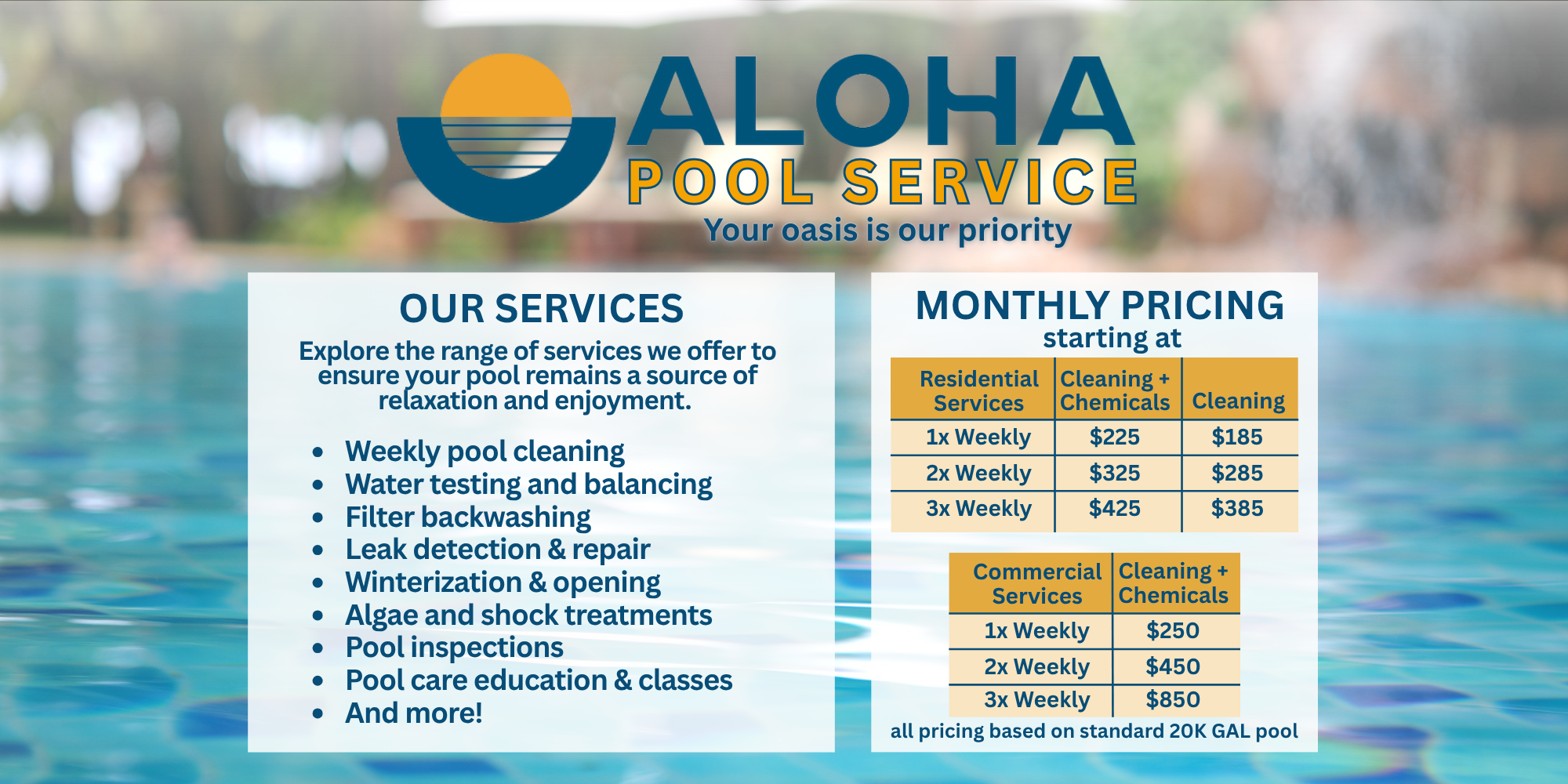 Pricing — Aloha Pool Service